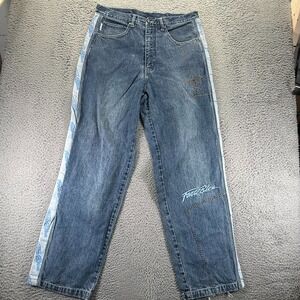 Vintage ForteBleu Jeans Mens 36x33 Blue Cotton Denim Straight Baggy Workwear